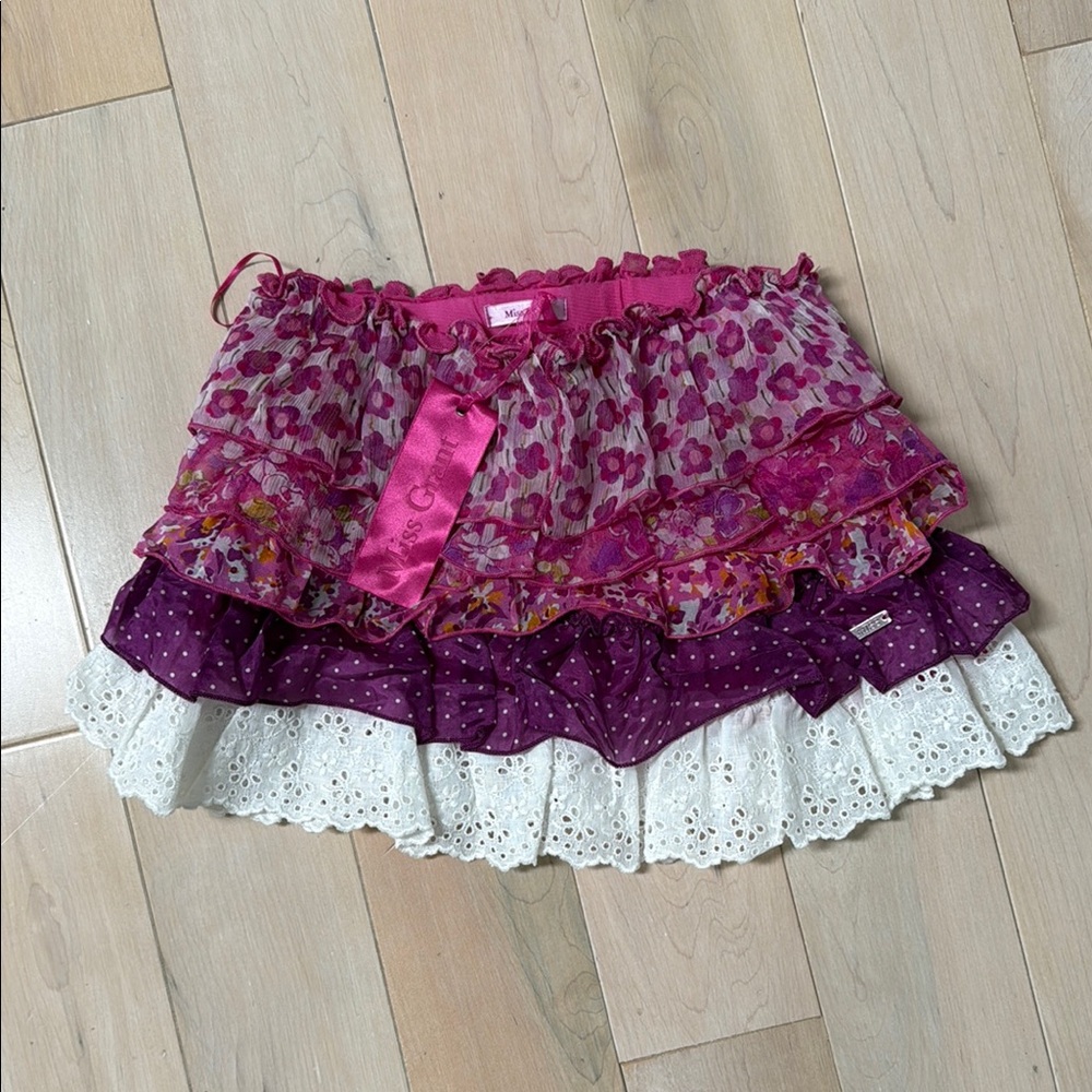 Miss Grant made in Italy girls 8-9 silk ruffle skirt